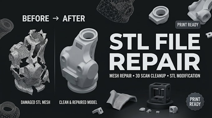 repair, modify, optimize stl, obj files and 3d custom modification for 3d print