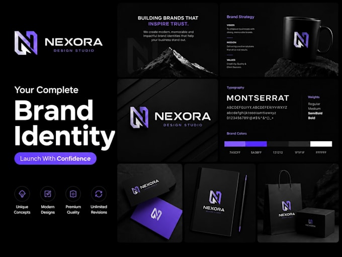design a professional brand style guide and brand identity
