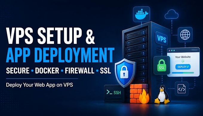 setup and secure your vps with firewall and deploy your web app, docker and SSL