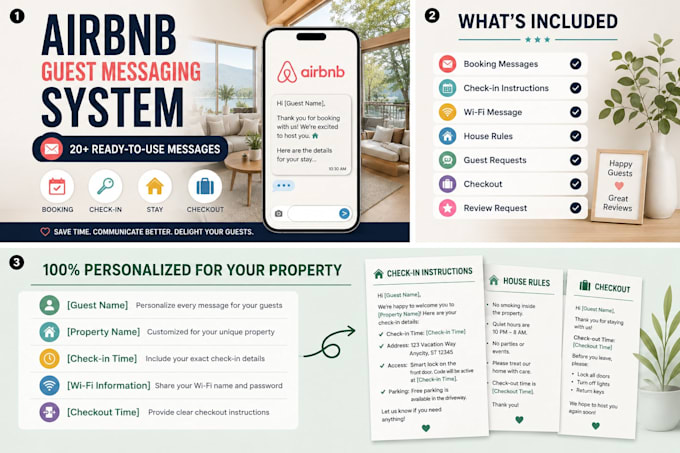 create a professional airbnb guest messaging system