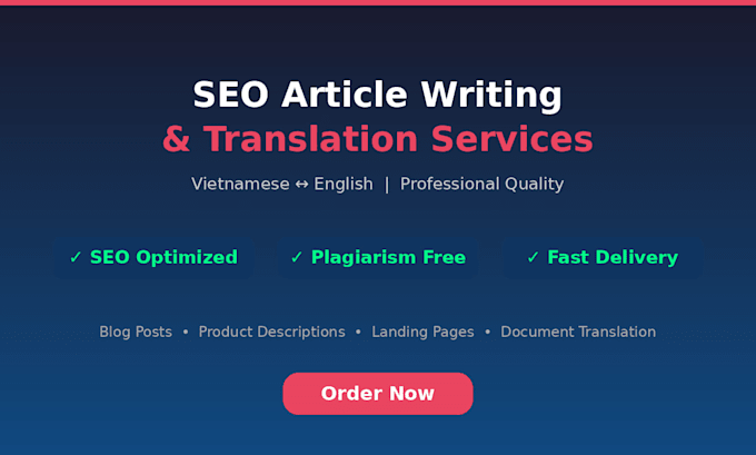write SEO articles and translate english content