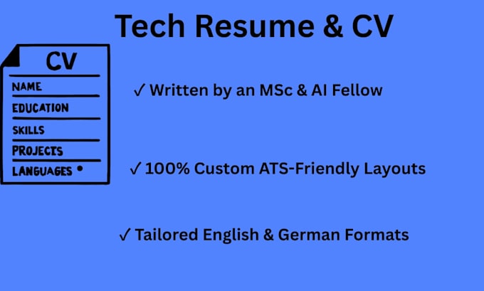 write an ats tech resume engineering CV and cover letter