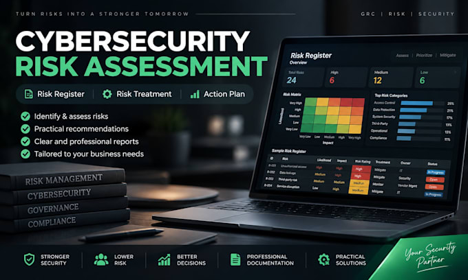 create a cybersecurity risk assessment and professional risk register