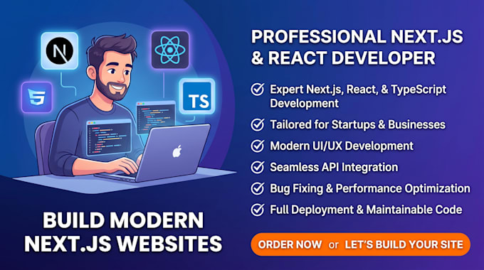 build a modern next js website with typescript
