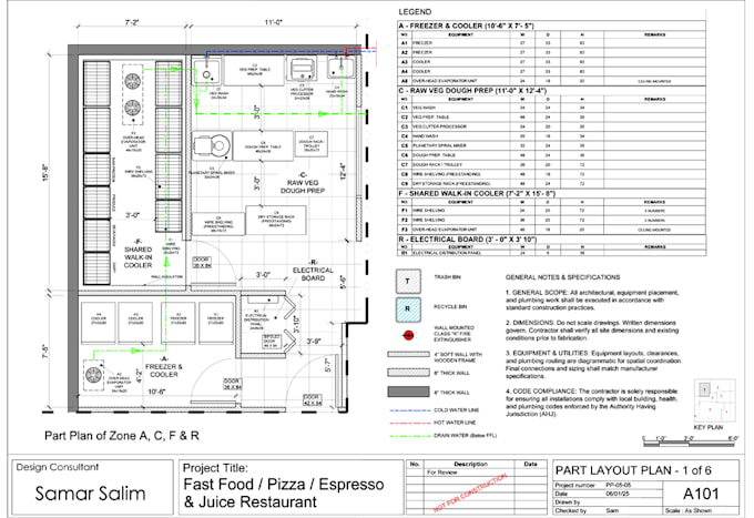 design and draft commercial kitchen layouts for permit preparation