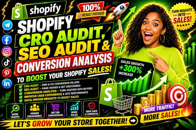 do shopify cro audit, SEO audit and conversion analysis to boost shopify sales
