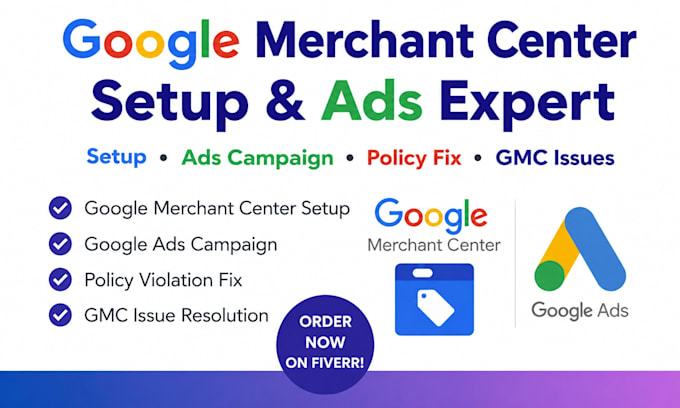 setup google merchant center do ads campaign fix policy violation and gmc issue