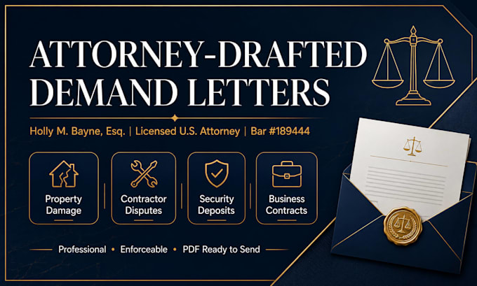 draft an aggressive contractor dispute demand letter as a US lawyer