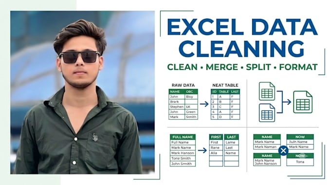 clean, merge, split excel data