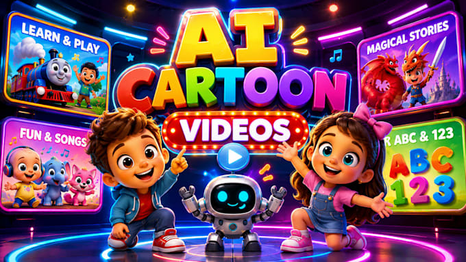 do 3d ai cartoon video animation for youtube, ai video art