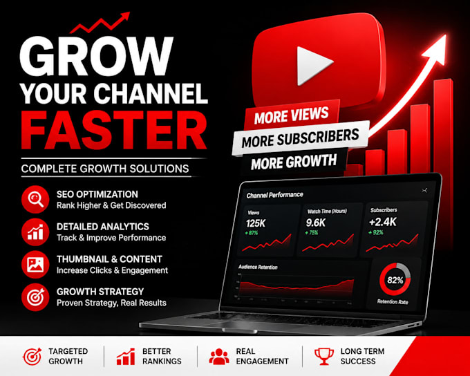 optimize your youtube channel for growth with SEO, strategy and analytics
