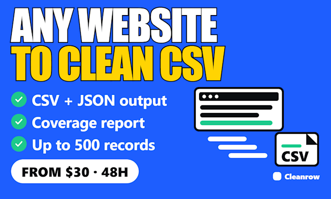 scrape any public website into a clean csv or json dataset