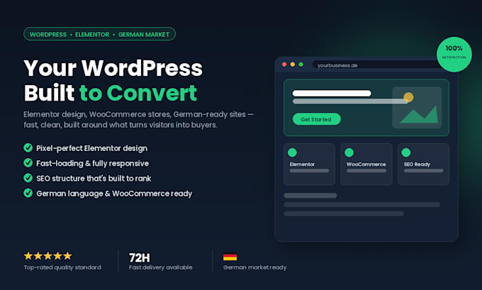 german wordpress website design, elementor development, ecommerce store