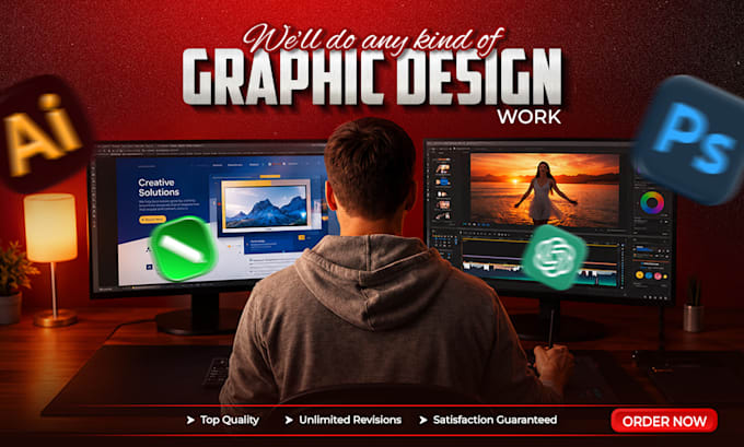 design, brochures, posters, banners, social media posts, business cards