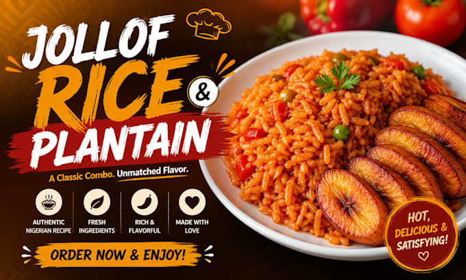 do jollof rice and plantain with egg