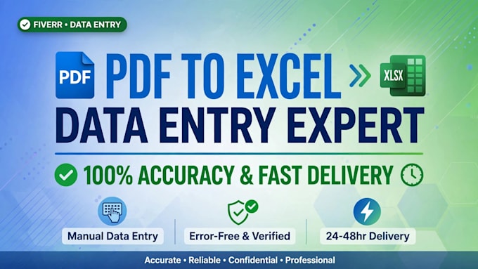 do data entry,pdf to image to excel typing accurately