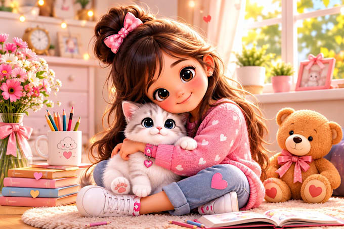 create cute ai cartoon images and illustrations