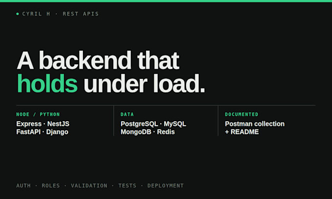develop your rest api and backend in node js or python