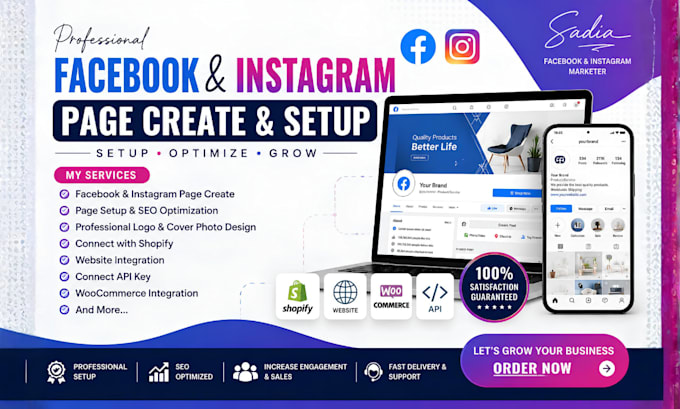setup professional facebook and instagram business page