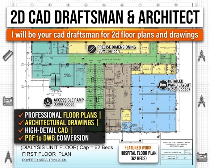 be your architect, cad draftsman for 2d floor plans  ,draftsman