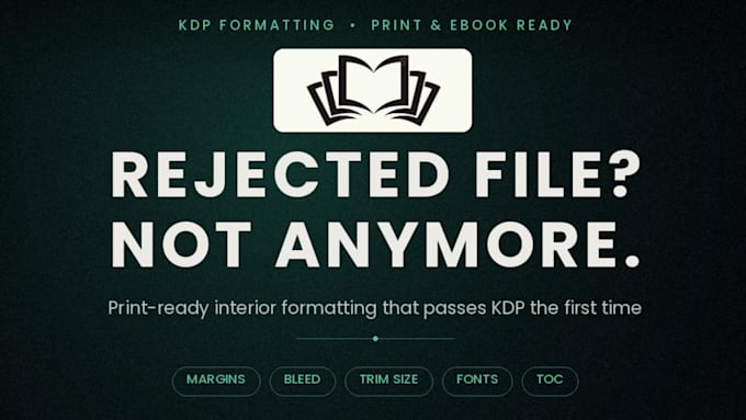 fix your KDP format errors and layout your print ready book