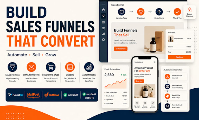 setup funnelkit mailpoet cartflows surecart website sales funnel
