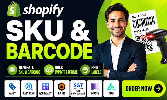 do shopify sku barcode yanet easyscan qodevault rf ms sgt barcodeman skugen airo