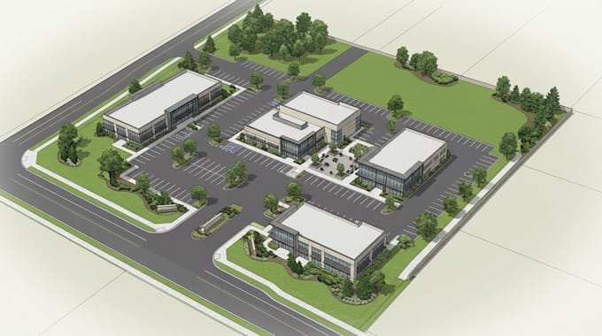 create a sketchup 3d site plan, map, or masterplan