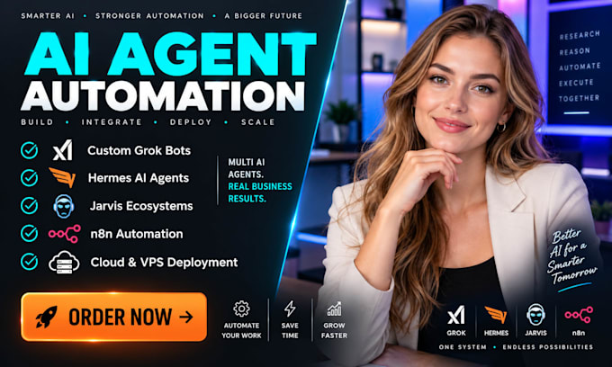 build custom grok bot, hermes agent, jarvis ai automation