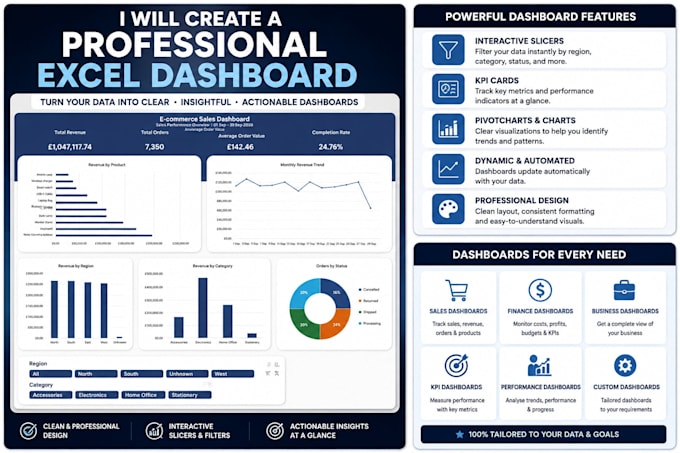 create a professional interactive excel dashboard