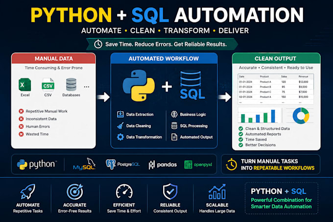 automate data tasks using python and sql