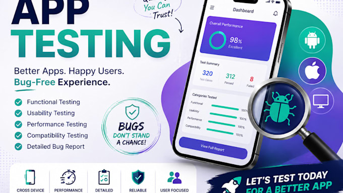 do user testing website review ios andriod app testing and give detailed report
