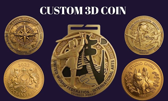custom 3d coin render medallion bas relief challenge coin collectible 3d print