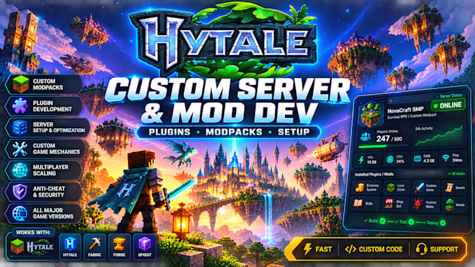 minecraft server mod minecraft modpack cobblemon hytale mod hytale server fivem