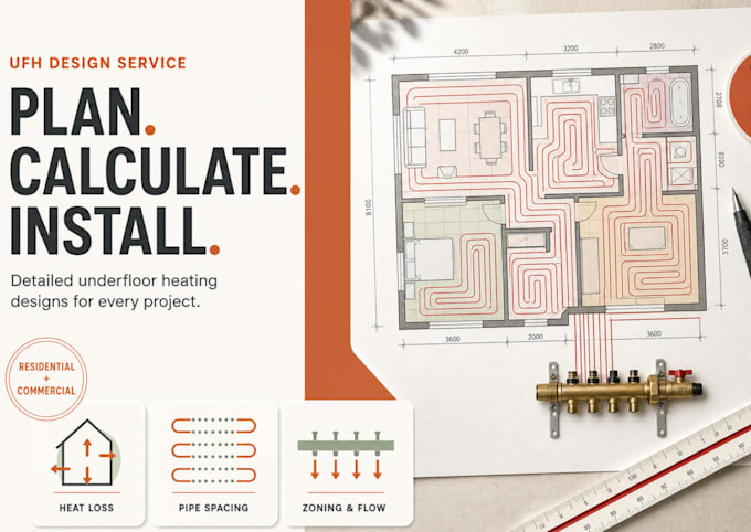 underfloor heating ufh design heating calculation floor plan pipe layout