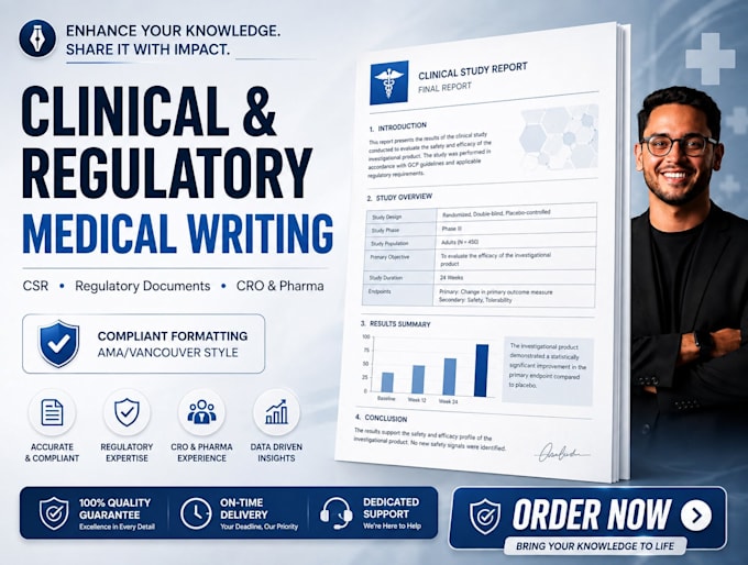 write format clinical study report regulatory medical documents for cros pharma