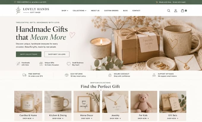 design squarespace gift shop website handmade gift shop ecommerce website