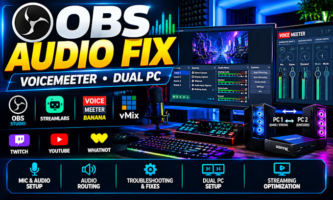 fix obs audio, voicemeeter and dual PC streaming issues