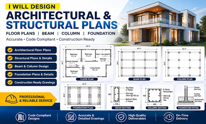 design architectural structural plans floor plans beam column foundation