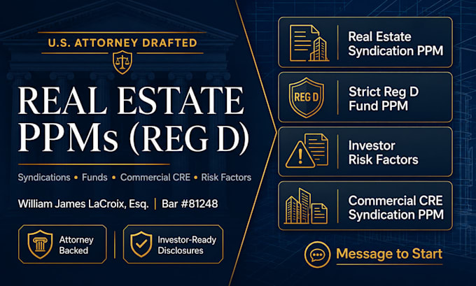 draft a strict reg d ppm for your real estate fund
