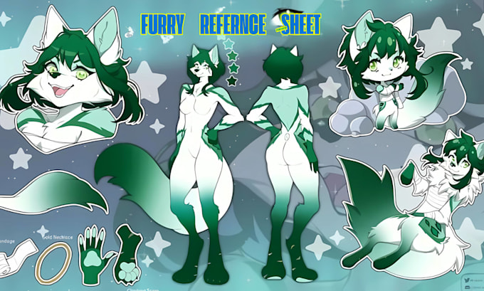draw nsfw sfw furry character reference sheet fursona anthro oc ref sheet design