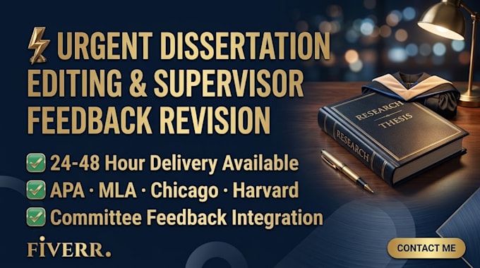 urgently proofread and revise your dissertation per supervisor feedback
