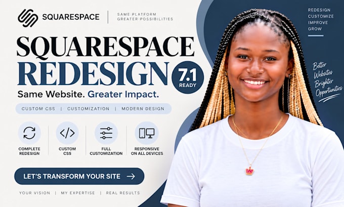 redesign squarespace website squarespace 7 1 design custom CSS customization