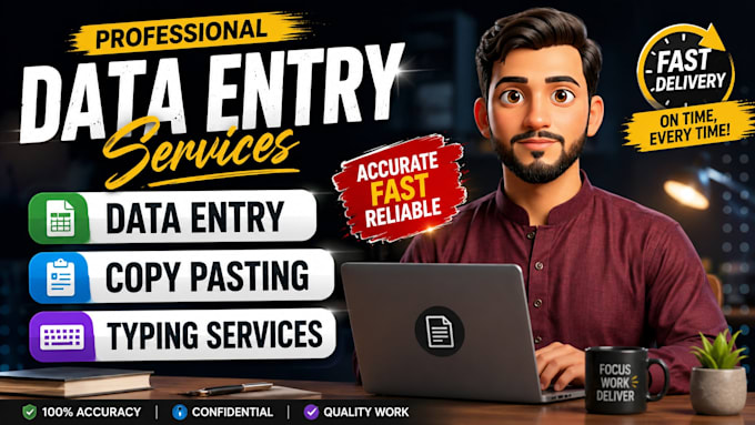 provide data entry, sql, spreadsheet services