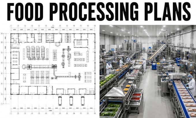design food processing plant floor plans industrial blueprint package cad