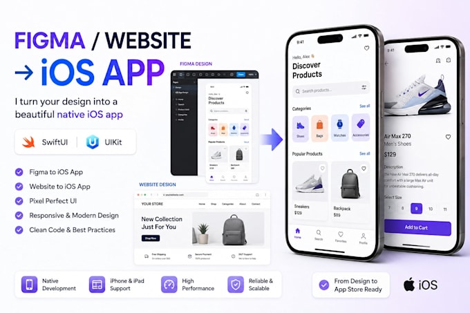 convert figma or website design into a native ios app