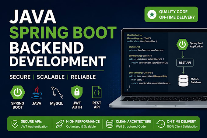 develop java spring boot rest API backend with mysql