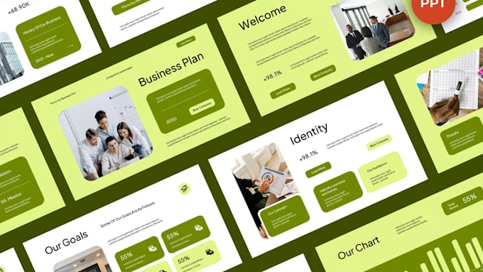 design or redesign your brand business corporate pptx presentation on canva