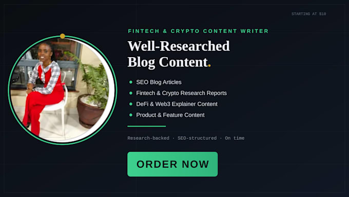 write well researched fintech and crypto blog articles