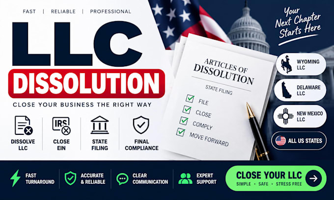 dissolve llc handle llc dissolution close llc close ein wyoming llc US llc